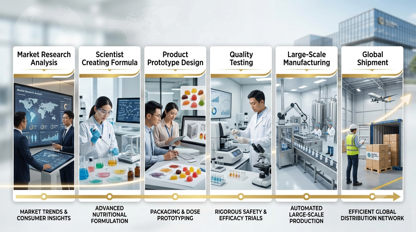 horizontal product development journey timeline