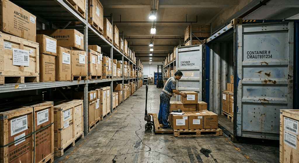 china container consolidation loading