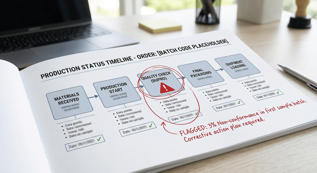 production status timeline