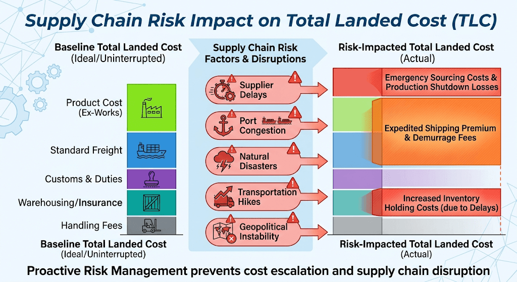 total landed cost risk chain