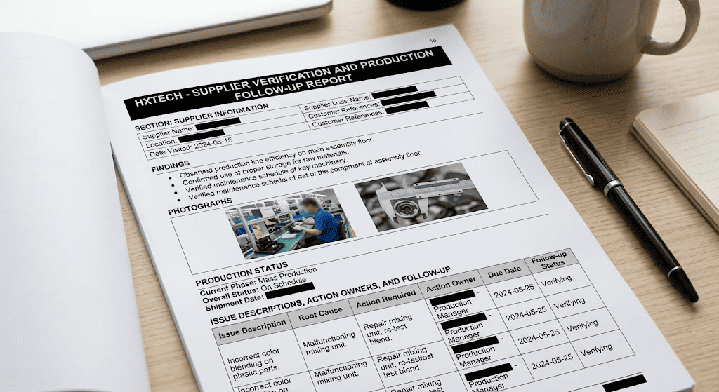 hxtech redacted supplier verification production report